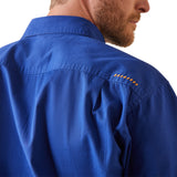 Ariat Mens Rebar Half Button Workshirt - Cobalt