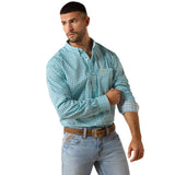 Ariat Mens Wrinkle Free Andy Classic Fit Shirt - Angel Blue Geo Print