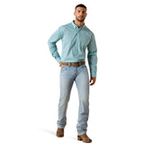 Ariat Mens Wrinkle Free Andy Classic Fit Shirt - Angel Blue Geo Print