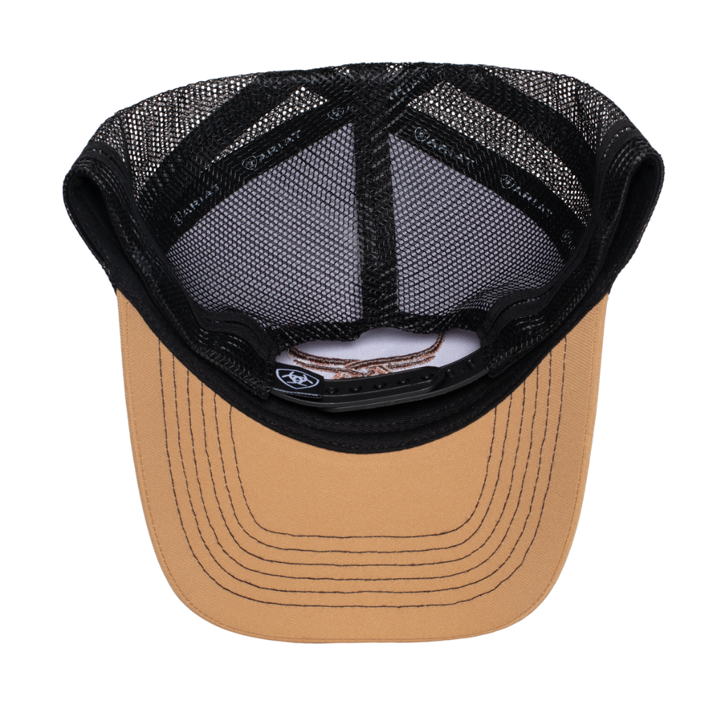 Ariat Bull Horn Trucker Cap - Black/Khaki