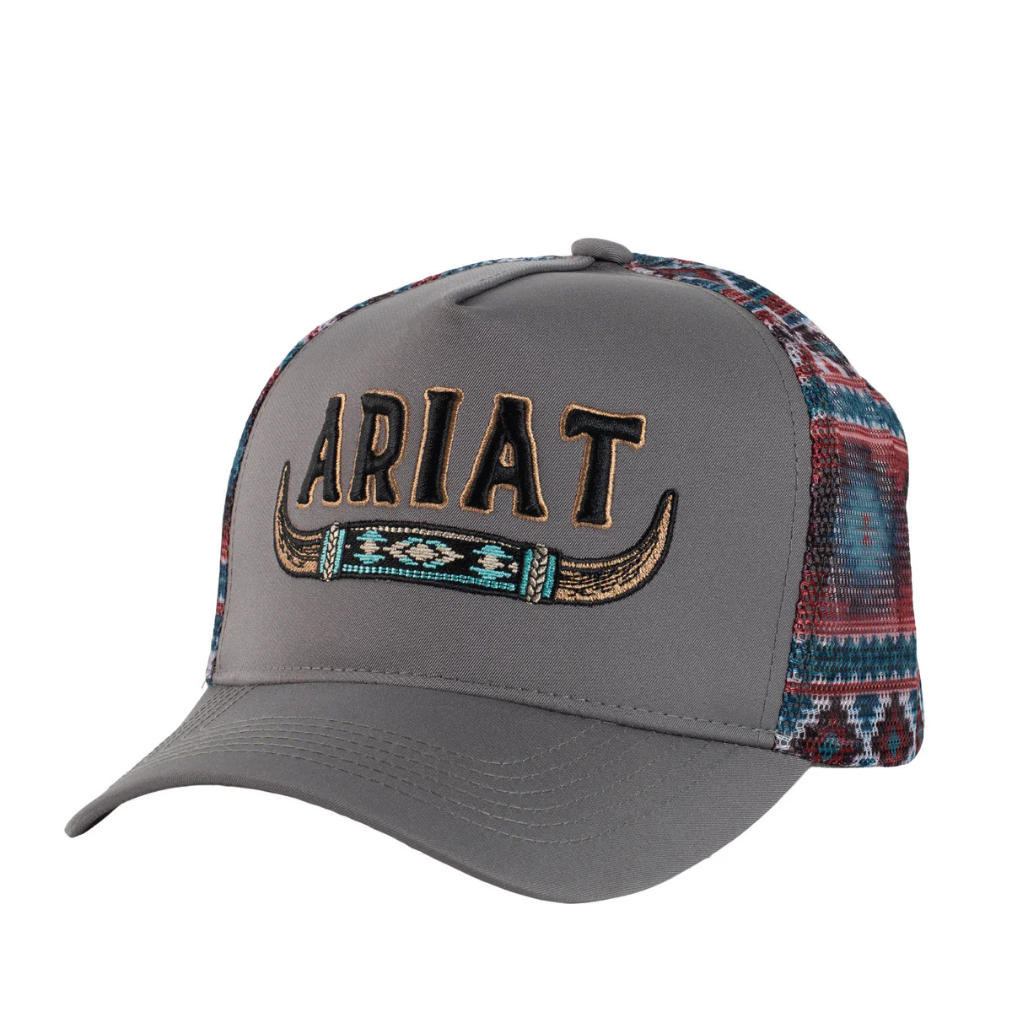 Ariat Long Horn Truck Cap - Grey