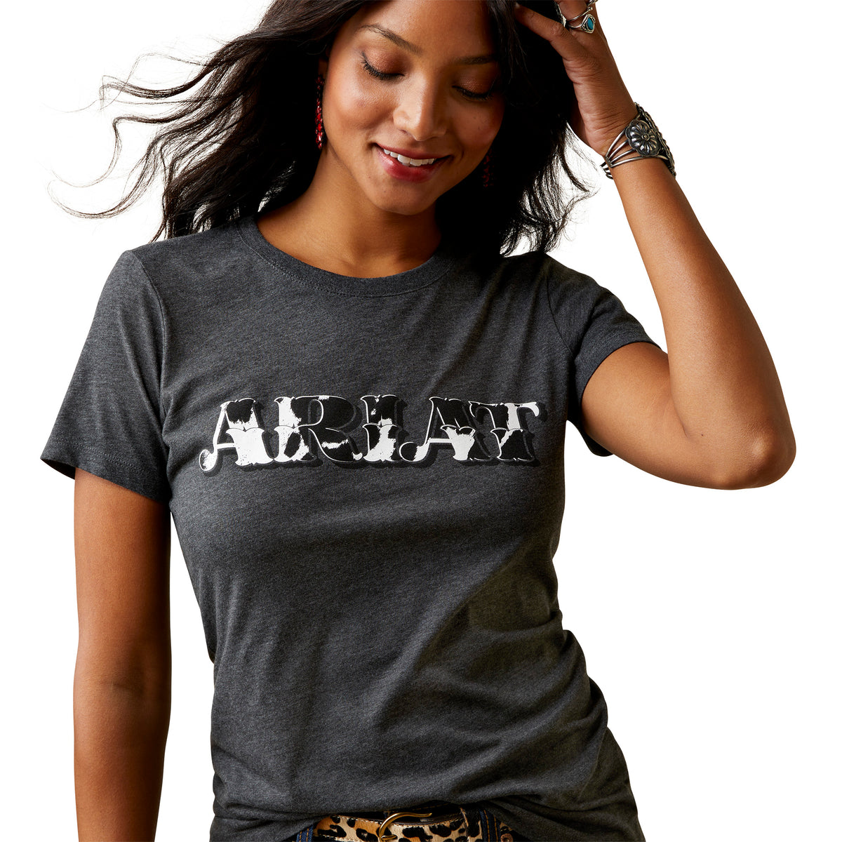 Ariat Womens Cow Tee - Charcoal Heather
