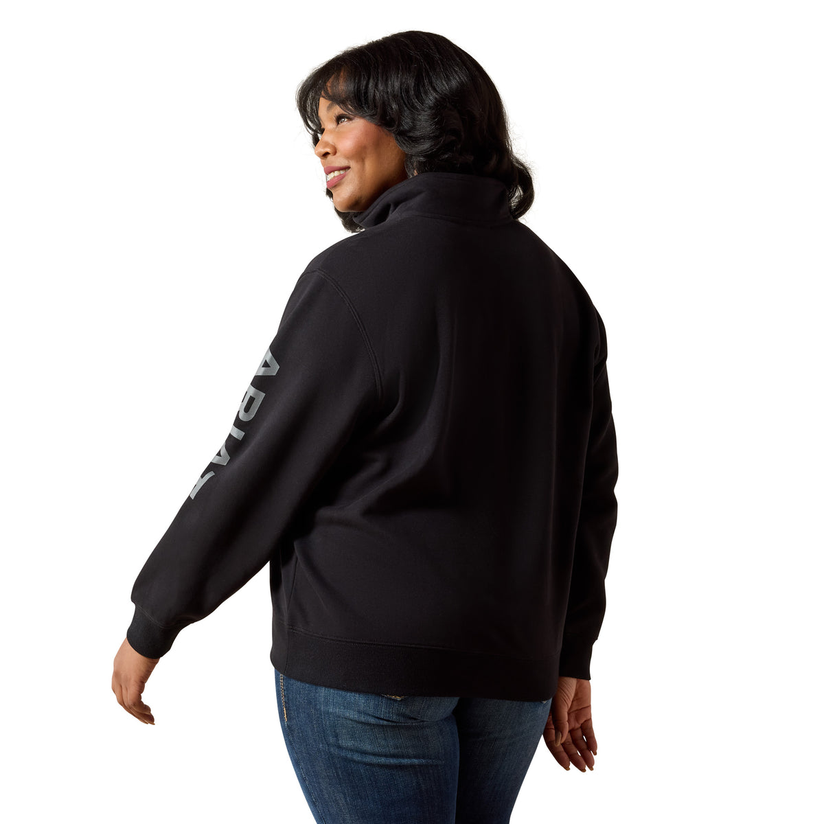 Ariat Womens Foundation Logo 1/2 Zip Sweatshirt - Black