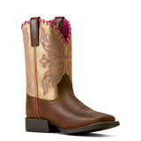 Ariat Kids Sundown Wide Square Toe - Georgia Clay/Royal Gold Metallic