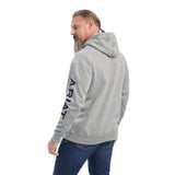 Ariat Mens Rebar Graphic Hoodie - Heather Grey/Deep Ultramarine