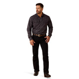 Ariat Mens Wrinkle Free Allen Fitted Shirt - Black