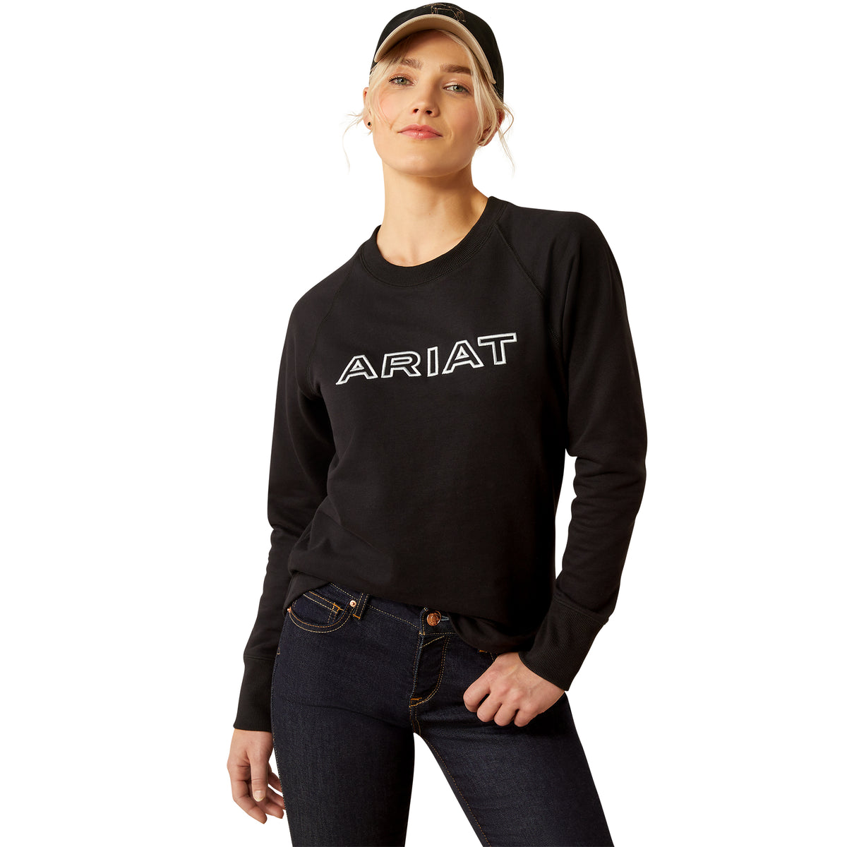 Ariat Womens Benica Team Sweatshirt - Black Team