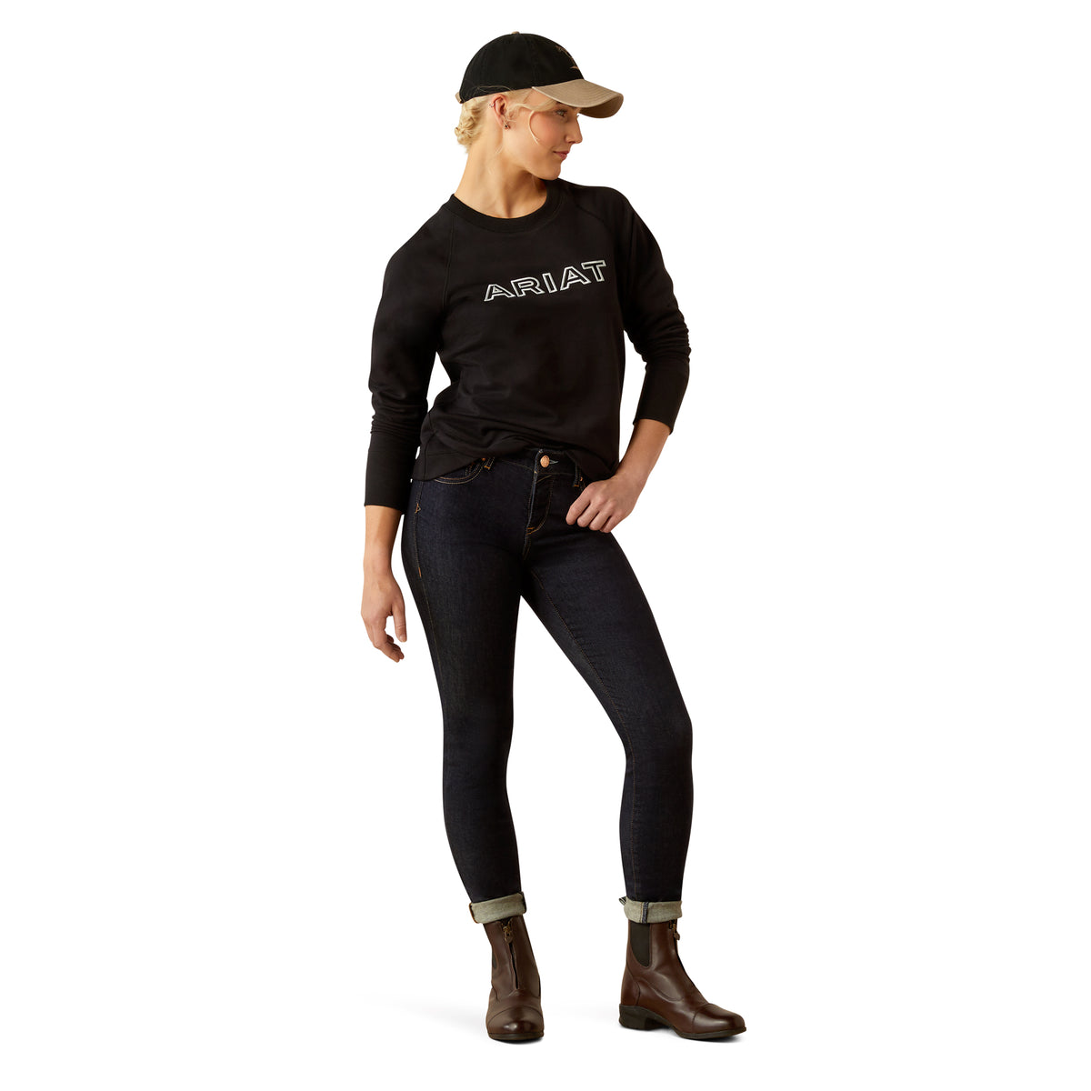 Ariat Womens Benica Team Sweatshirt - Black Team