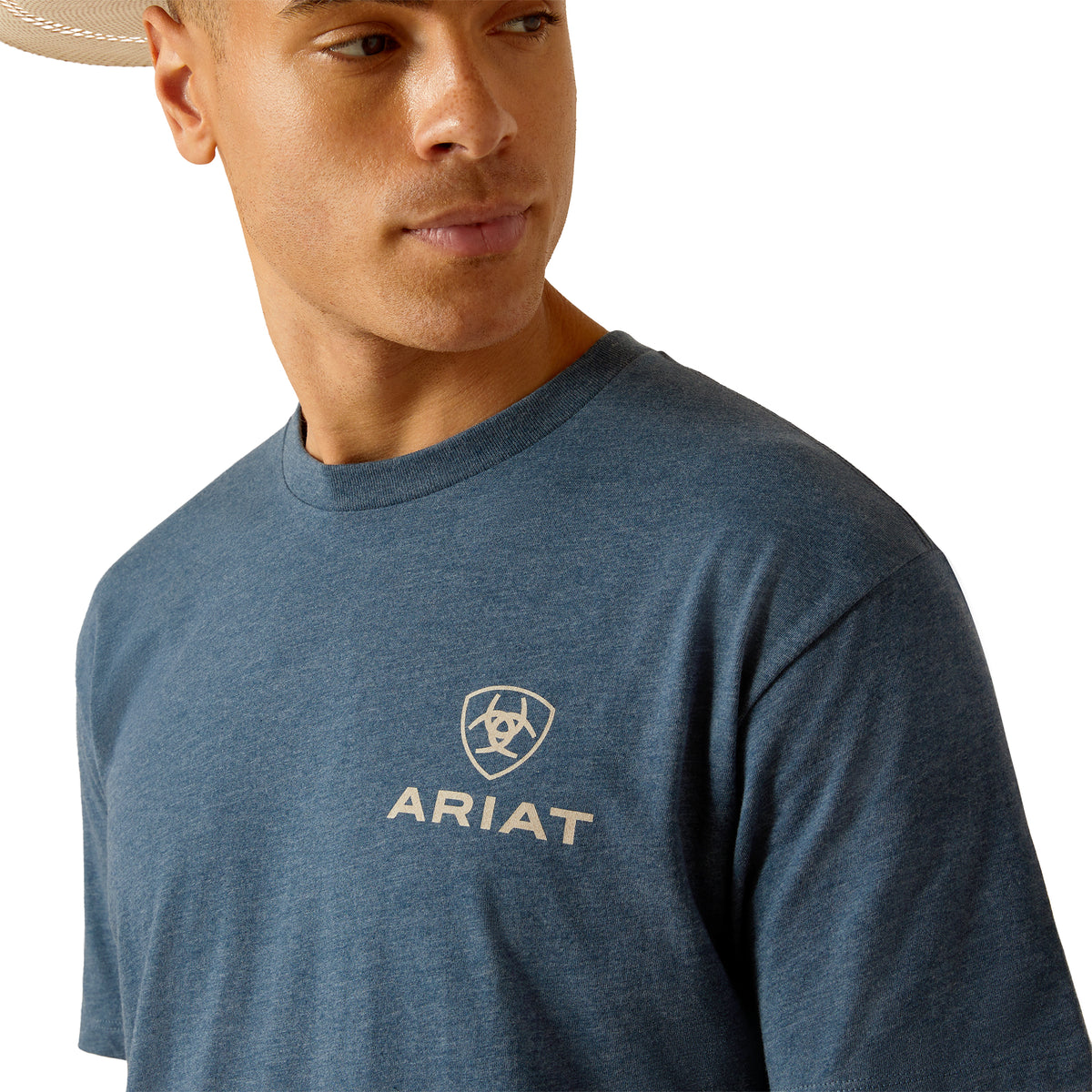 Ariat Mens SW Fill Bison Tee - Sailor Blue Heather