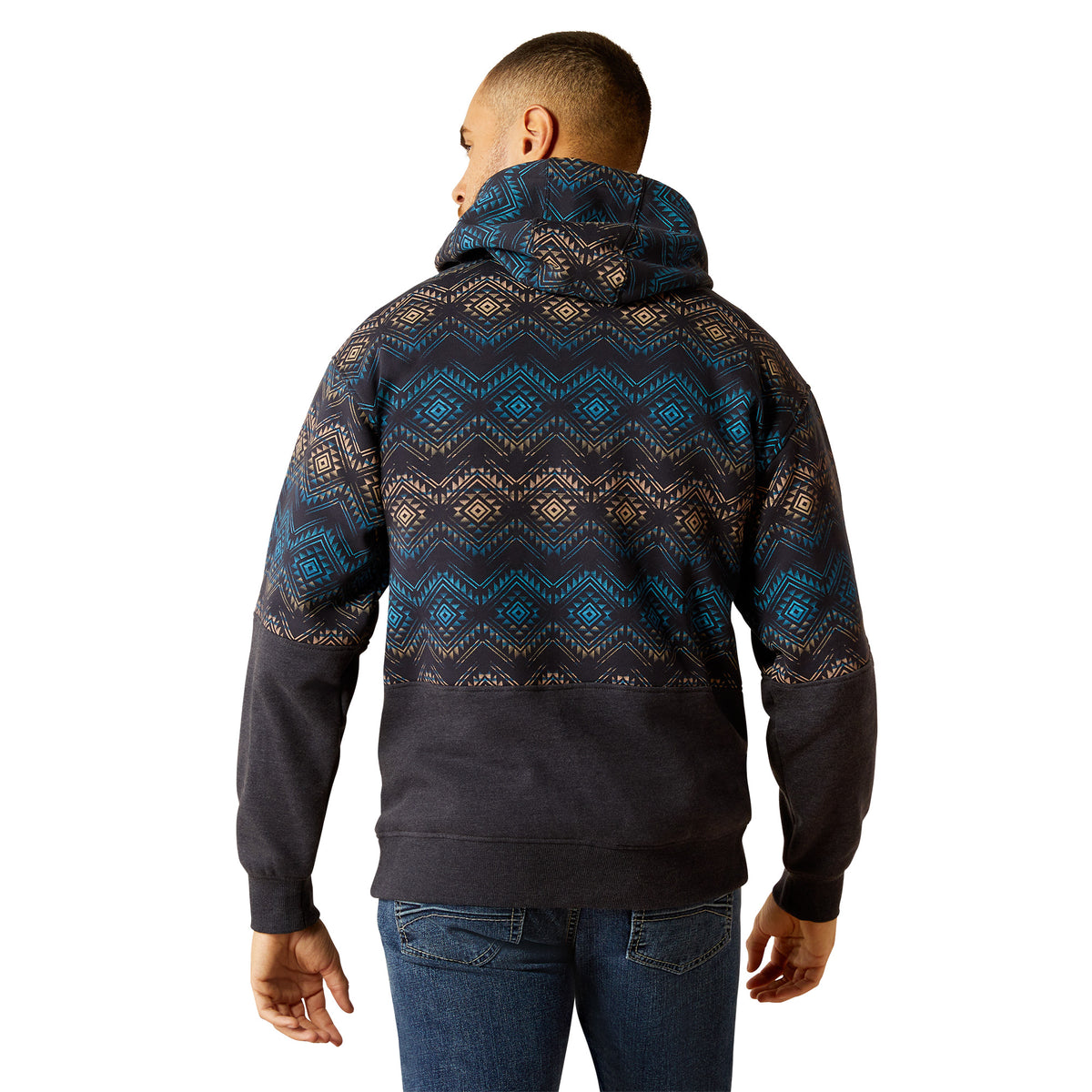Ariat Mens Block Hoodie - Navy