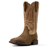 Ariat Mens Brush Cerek Wide Square Toe - Aged Tan/Smokey Taupe