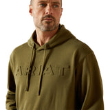 Ariat Mens Embossed Logo Hoodie - Winter Moss