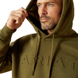 Ariat Mens Embossed Logo Hoodie - Winter Moss