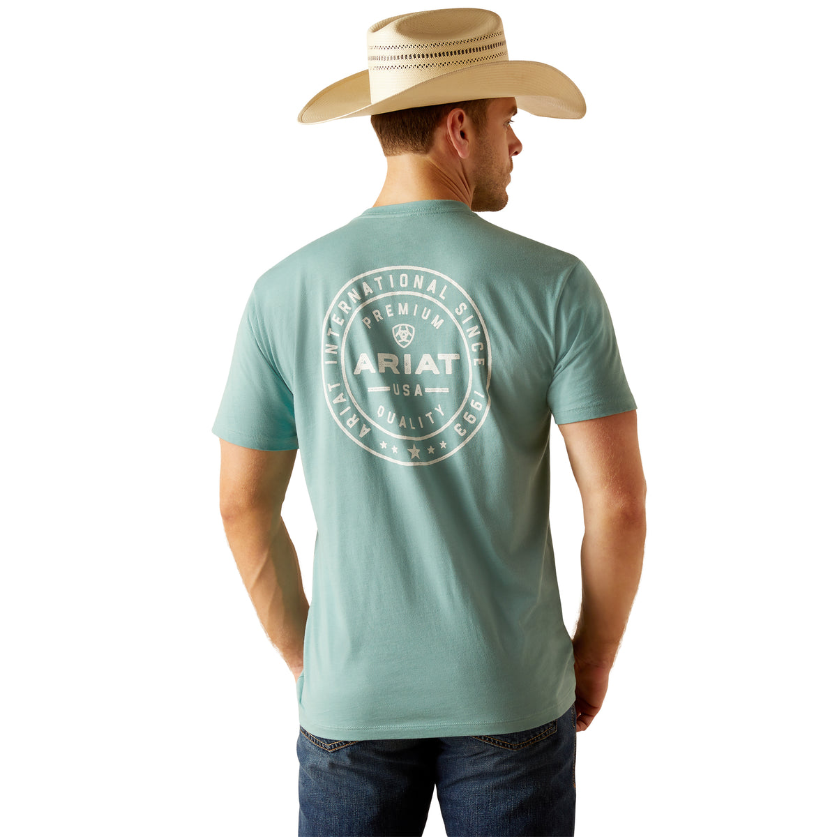 Ariat Mens Heritage Circle Tee - Oil Blue Heather