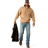 Ariat Mens Logo Hoodie - Tan Heather