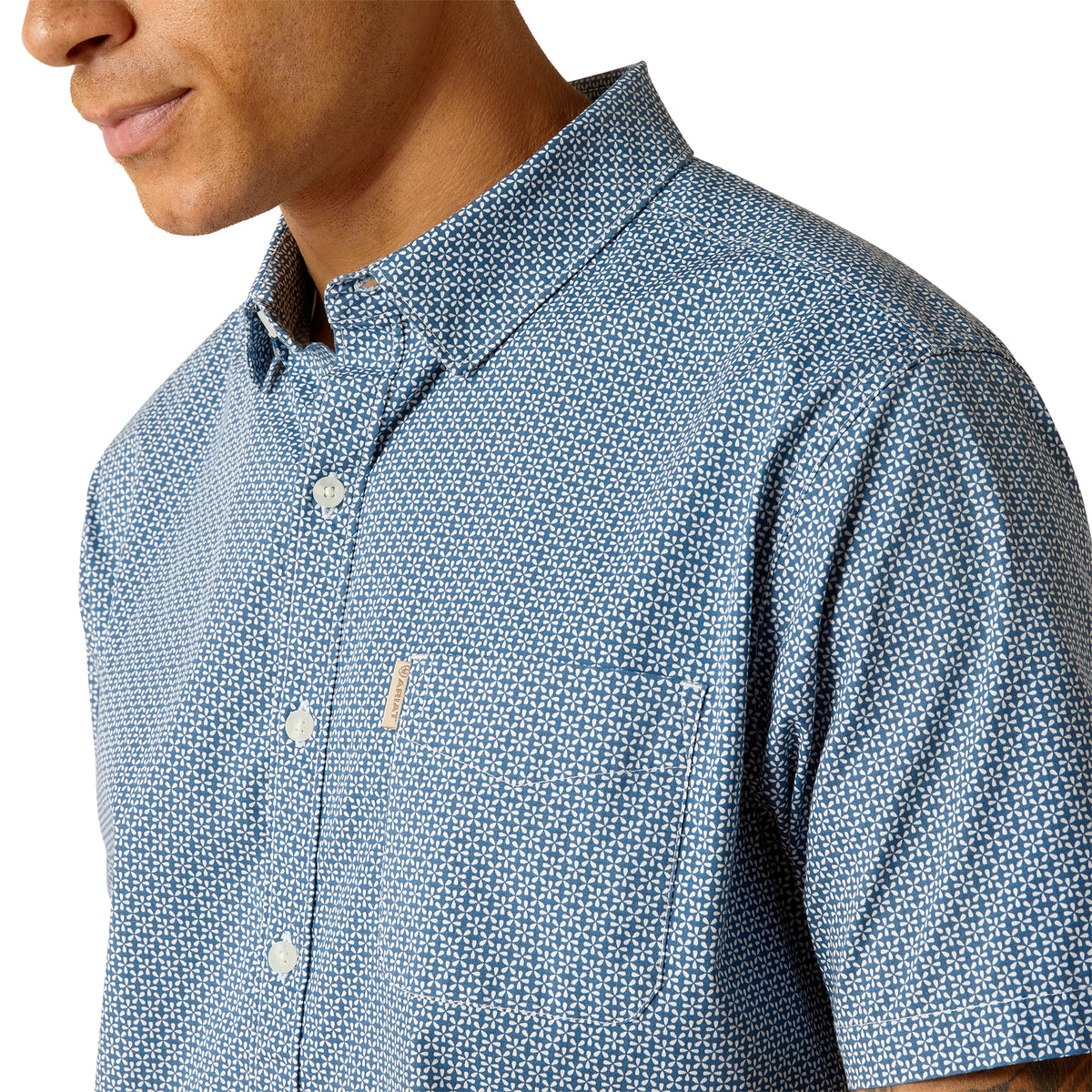 Ariat Mens Miller Modern Short Sleeve Shirt - Blue Ridge