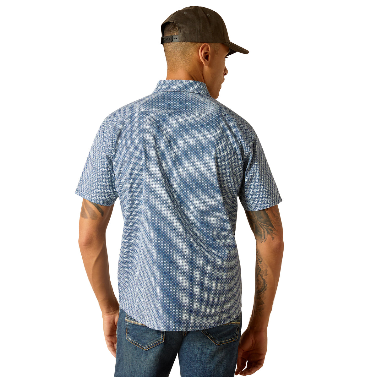 Ariat Mens Miller Modern Short Sleeve Shirt - Blue Ridge