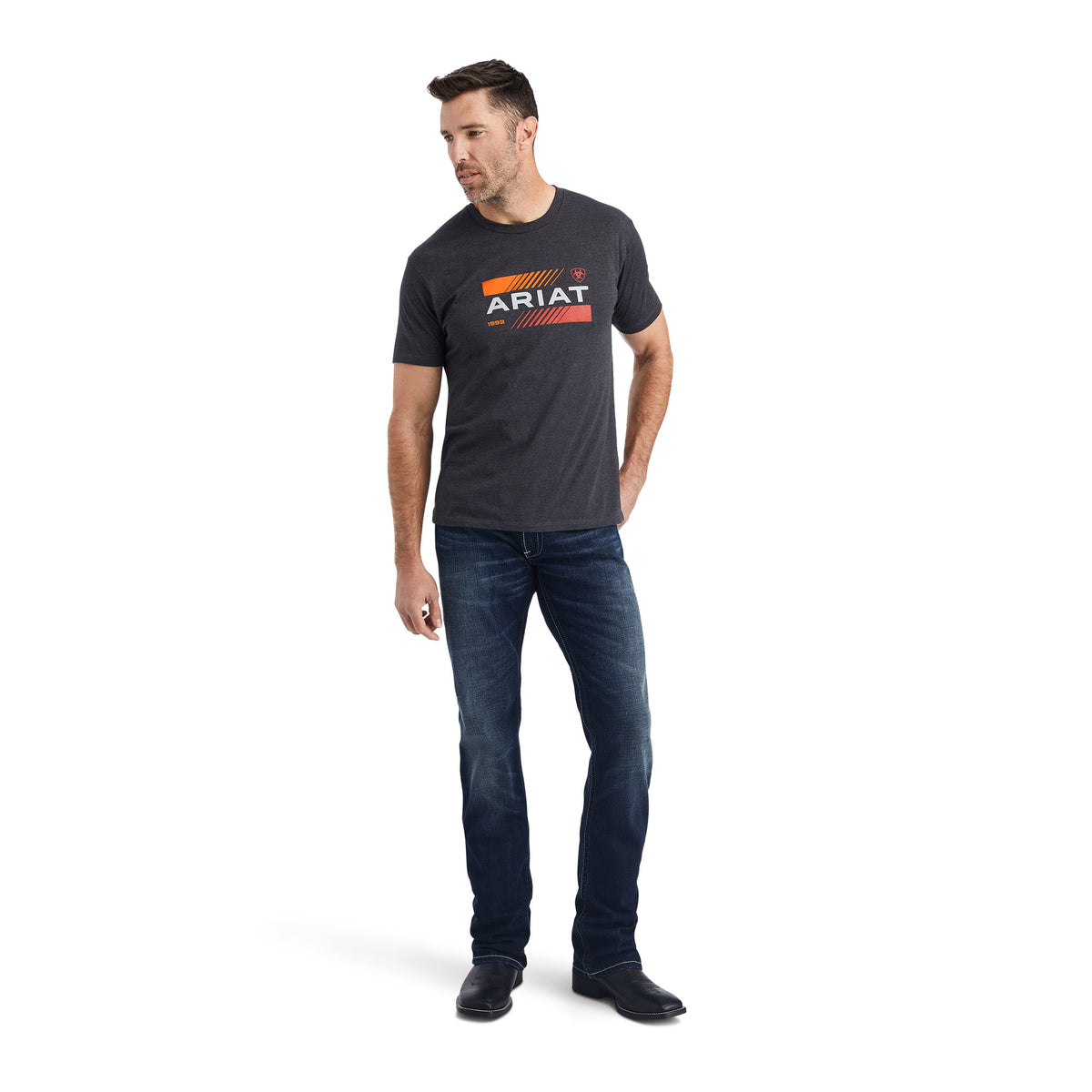 Ariat Mens Octane Stack Tee - Charcoal Heather