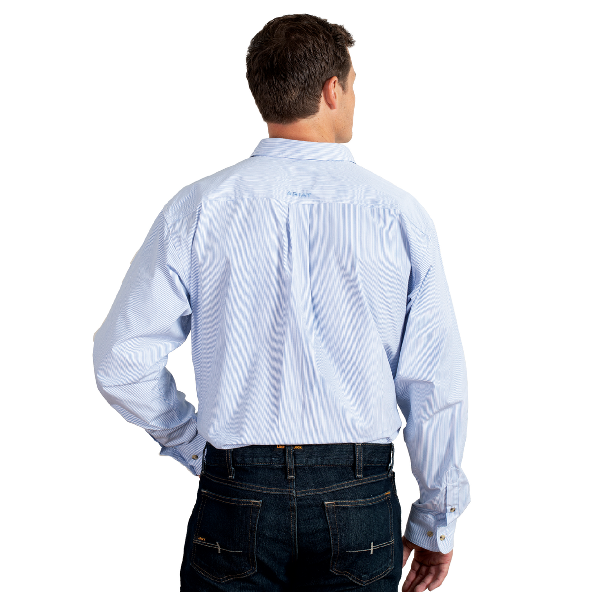 Ariat Mens Pro Series Cliff Shirt - Light Blue Stripe