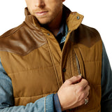Ariat Mens Western Quilted Vest - Cub Khaki/Brown