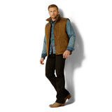 Ariat Mens Western Quilted Vest - Cub Khaki/Brown