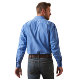 Ariat Mens Rebar Half Button Workshirt - Blue