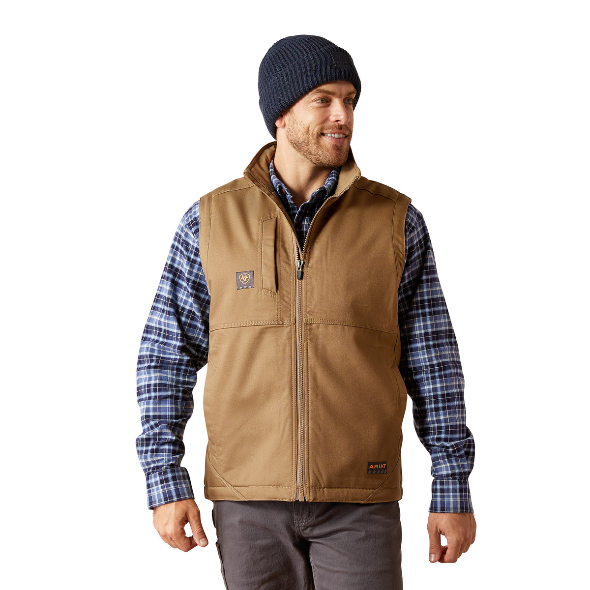 Ariat Mens Rebar Duracanvas Vest - Field Khaki