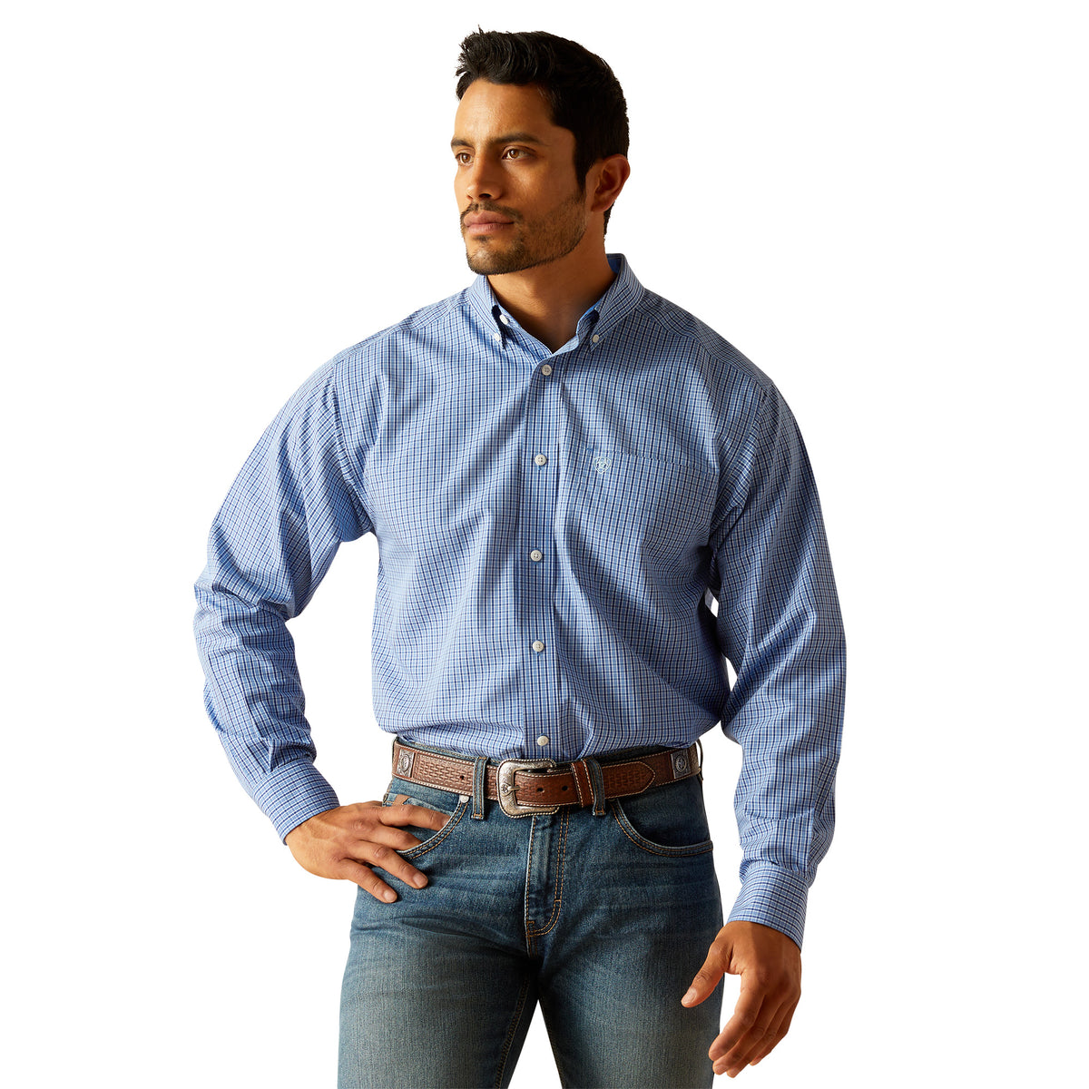 Ariat Mens Wrinkle Free Rowan Shirt- Regatta