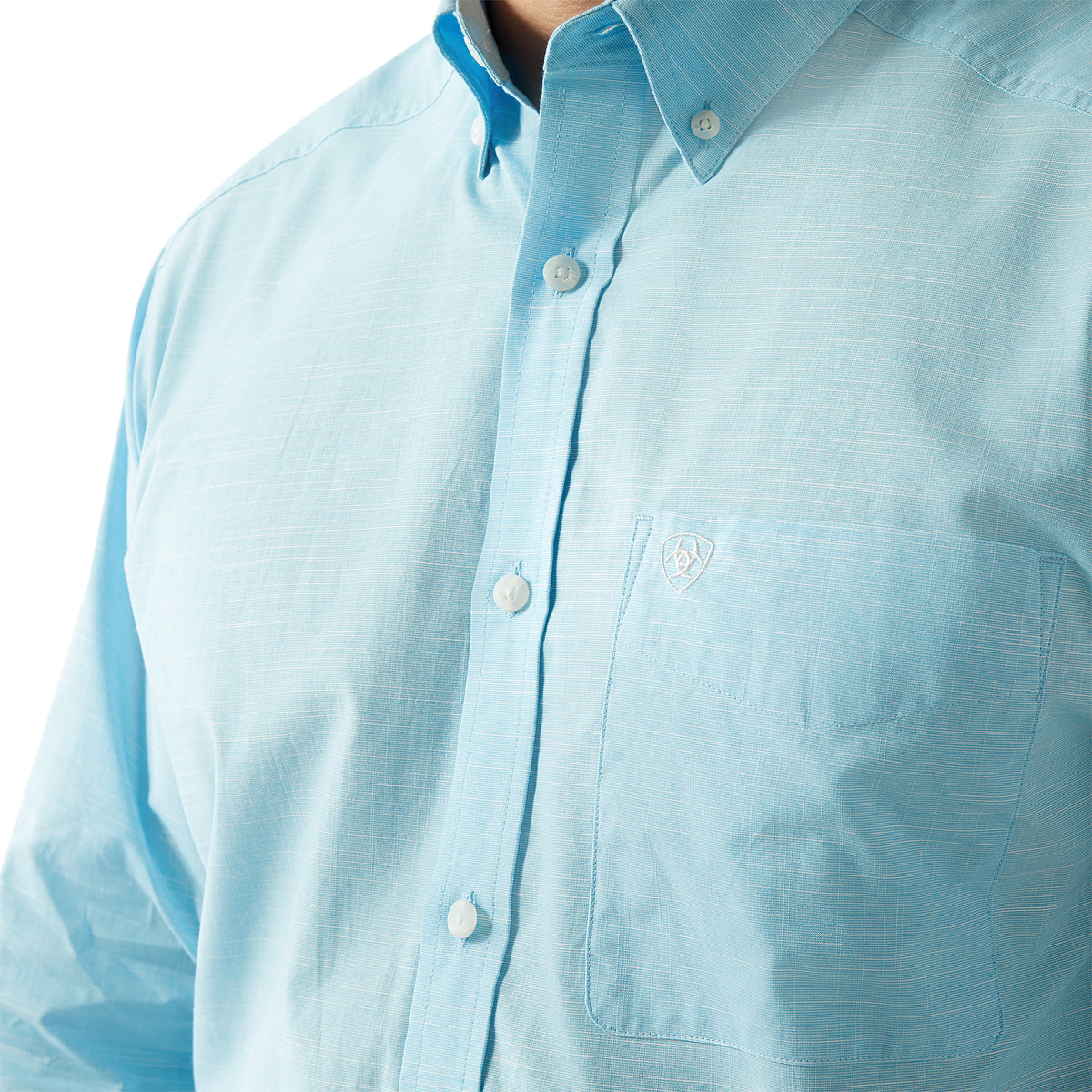 Ariat Mens Solid Slub Shirt - Light Blue
