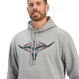 Ariat Mens Horns Southwest Sweatshirt - Medium Grey Heather