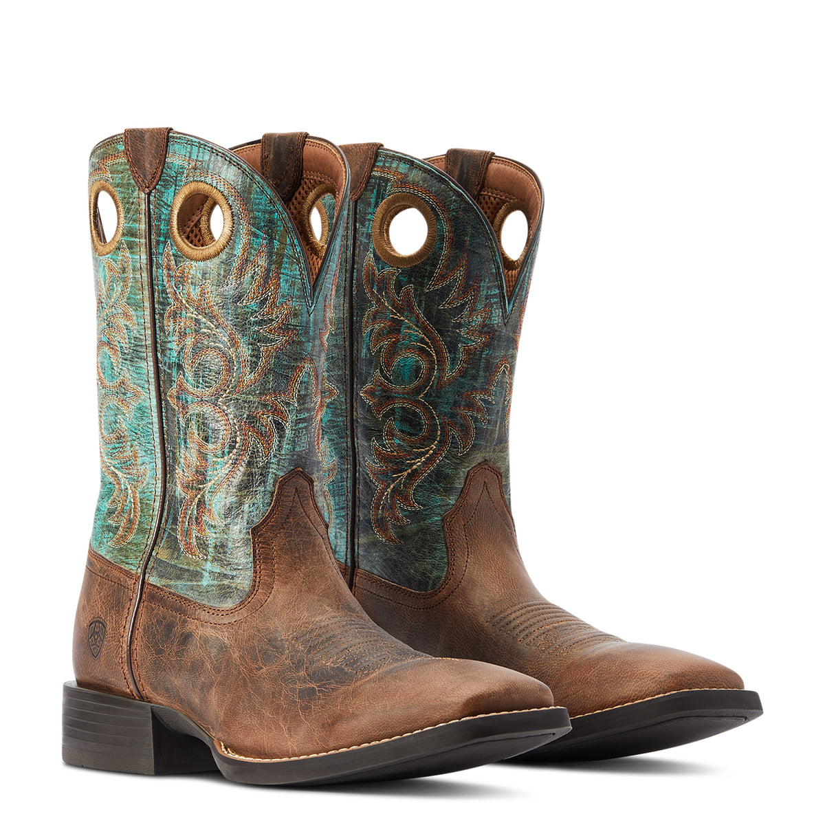Ariat Mens Sport Rodeo - Loco Brown/Roaring Turquoise