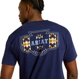 Ariat Mens Woven West Tee -Medieval Blue