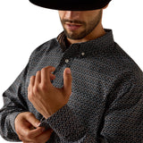 Ariat Mens Wrinkle Free Lucien Classic Fit Shirt - Black Leaf Print