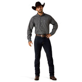 Ariat Mens Wrinkle Free Lucien Classic Fit Shirt - Black Leaf Print