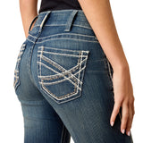 Ariat Womens REAL Mid Rise Boot Cut Jeans - Entwined Marine