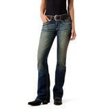 Ariat Womens REAL Mid Rise Boot Cut Jeans - Entwined Marine