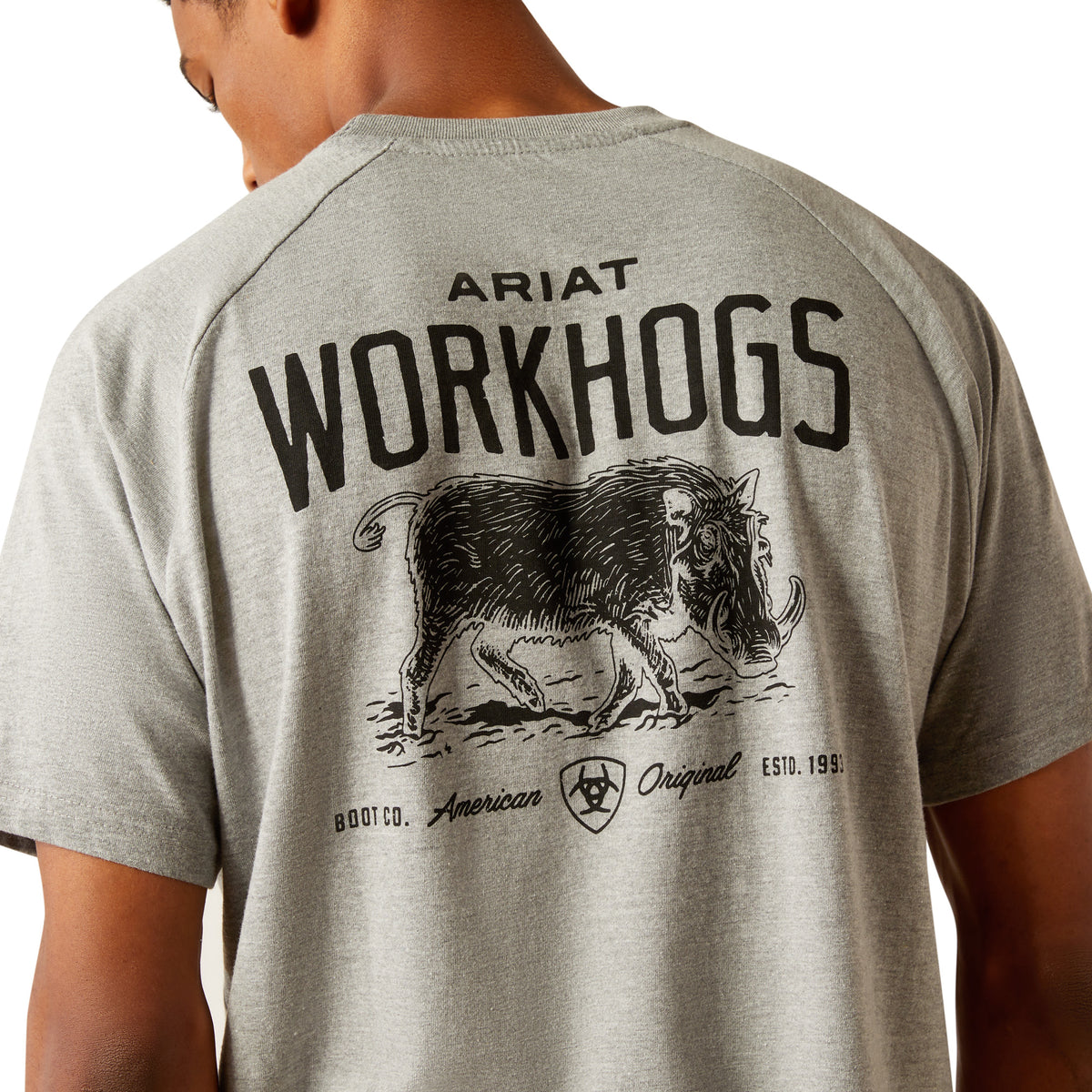 Ariat Mens Rebar Cotton Strong Workhog Tee - Heather Grey