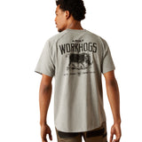 Ariat Mens Rebar Cotton Strong Workhog Tee - Heather Grey