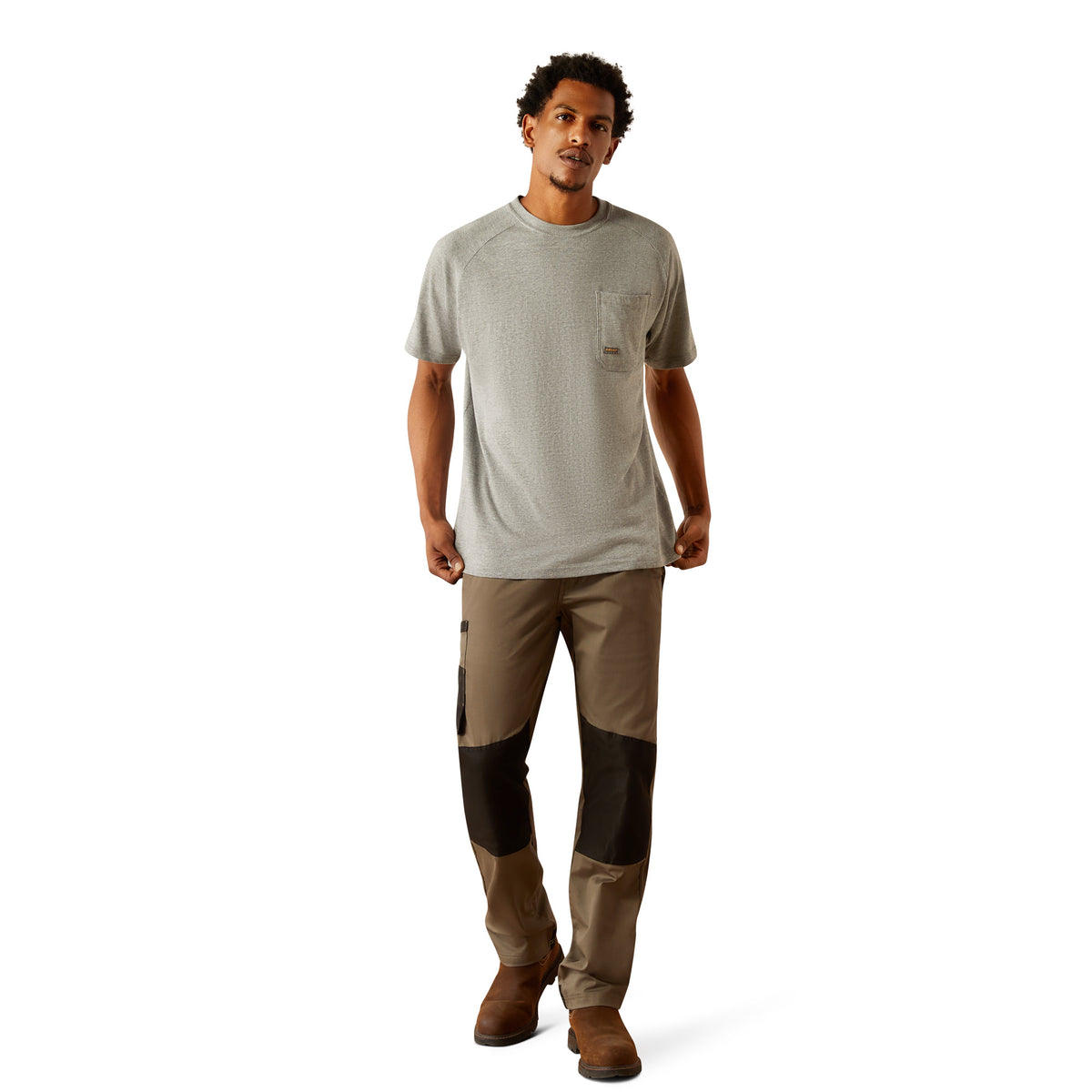 Ariat Mens Rebar Cotton Strong Workhog Tee - Heather Grey