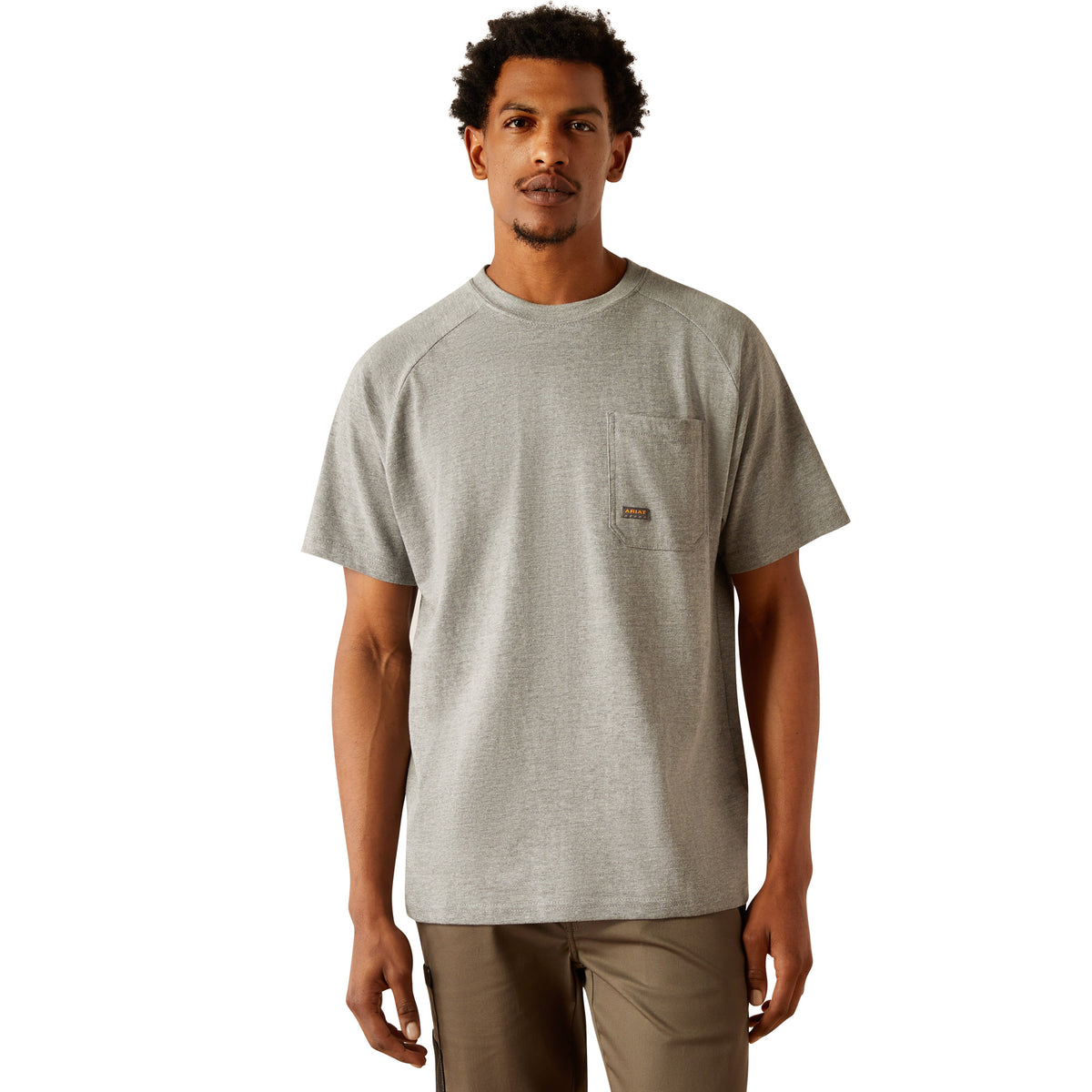 Ariat Mens Rebar Cotton Strong Workhog Tee - Heather Grey