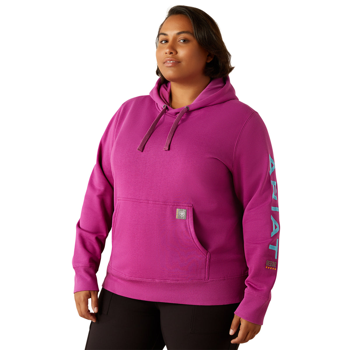 Ariatm Womens Rebar Graphic Hoodie - Willowherb/Maui Blue