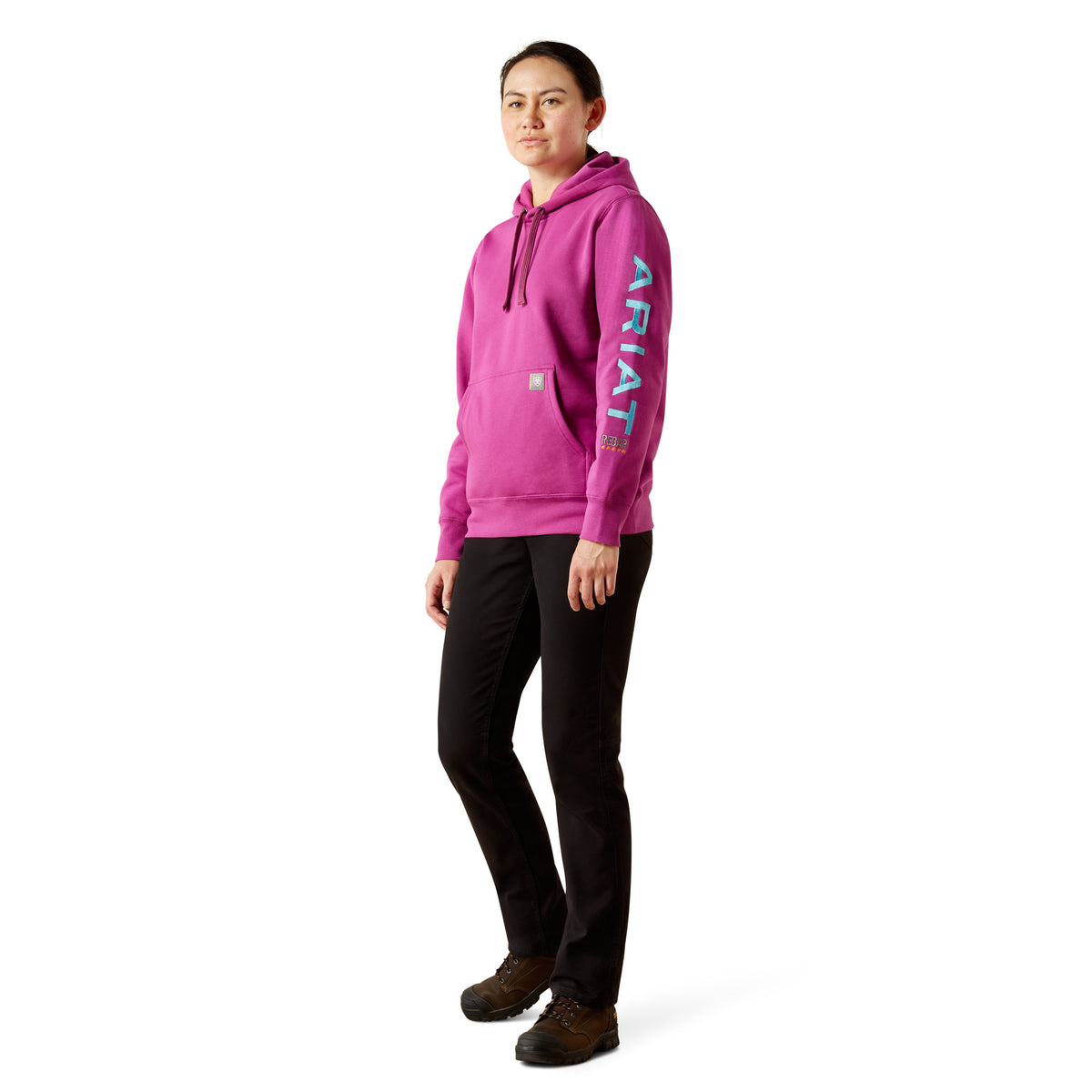 Ariatm Womens Rebar Graphic Hoodie - Willowherb/Maui Blue