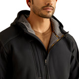 Ariat Mens Rebar Sherpa Stretch Canvas Softshell Jacket - Black