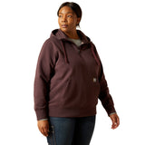 Ariat Womens Rebar Skill Set Zip Hoodie - Fudge Heather