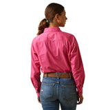 Ariat Womens Rebar Half Button Work Shirt - Pink