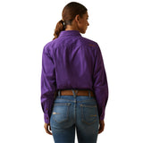 Ariat Womens Rebar Half Button Work Shirt - Purple