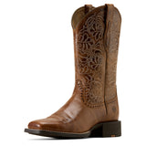 Ariat Womens Round Up Remuda Wide Square Toe - Aged Tan