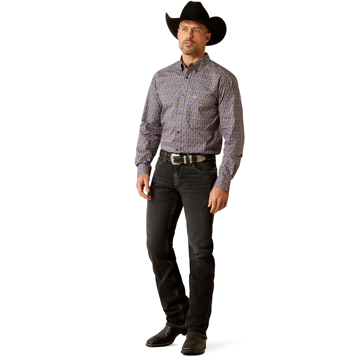 Ariat Mens Reyes Fitted Shirt - Royal Blue