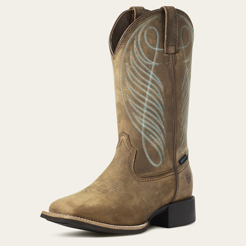 Ariat Womens Round Up Wide Square Toe H20 - Distressed Brown