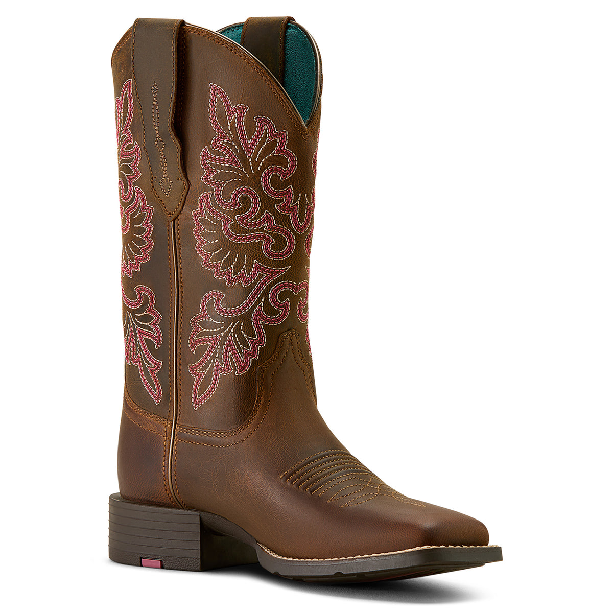 Ariat Womens Round Up Wide Square Toe Stretch Fit - Sassy Brown
